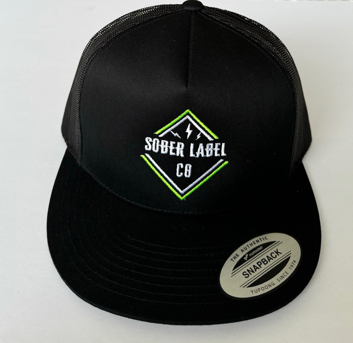 MENS HAT BLACK - DIAMOND NEON GREEN