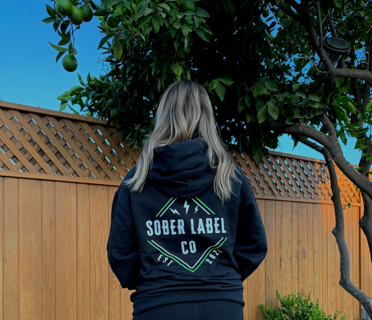 UNISEX ADULT HOODIE IN BLACK - DIAMOND NEON GREEN