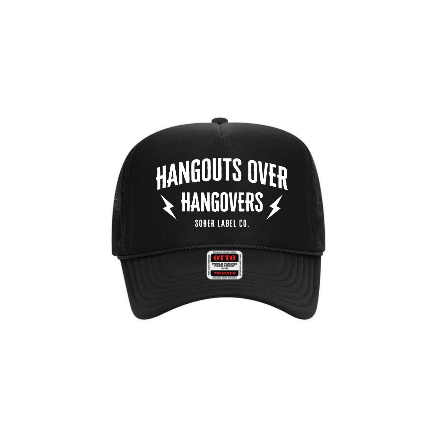 WOMENS HAT - BLACK HANGOUTS OVER HANGOVERS