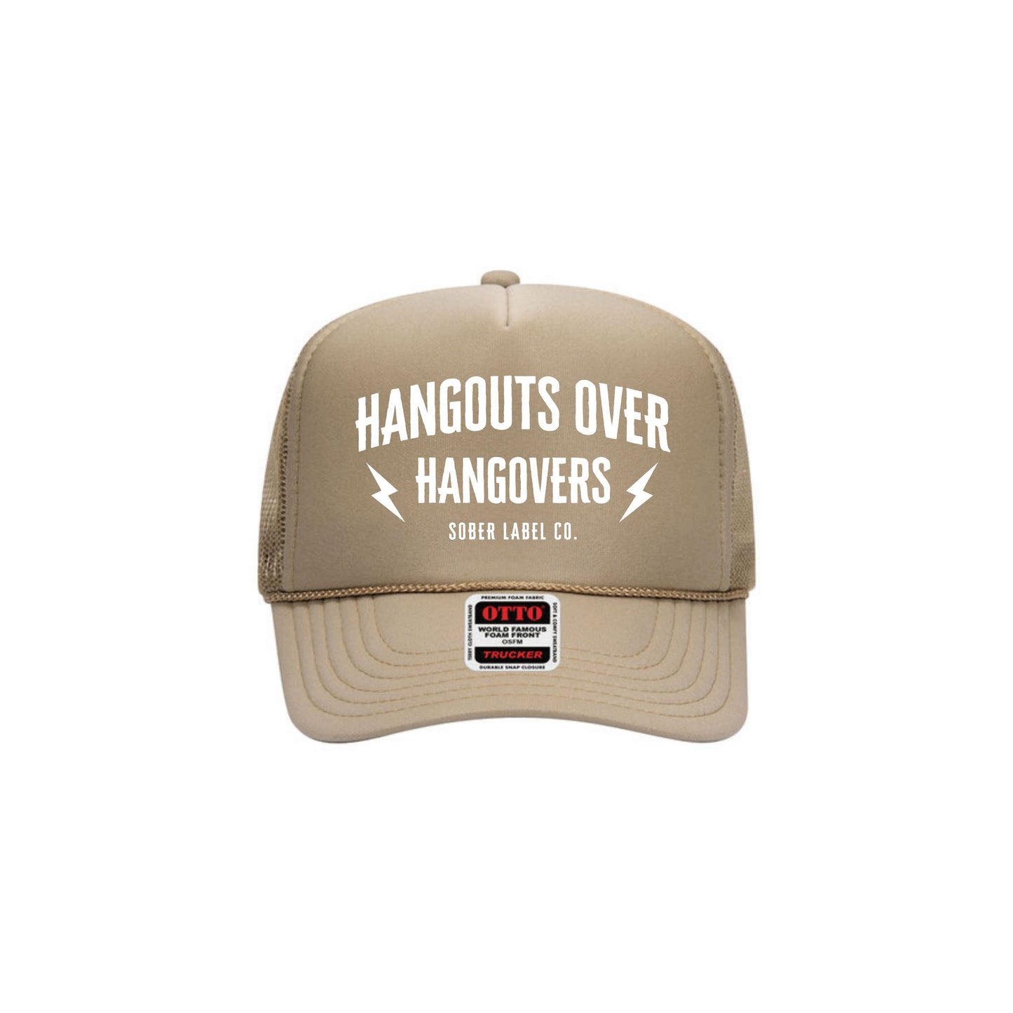 WOMENS HAT - TAN HANGOUTS OVER HANGOVERS