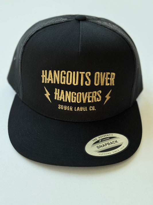 MENS HAT - BLACK & TAN HANGOUTS OVER HANGOVERS