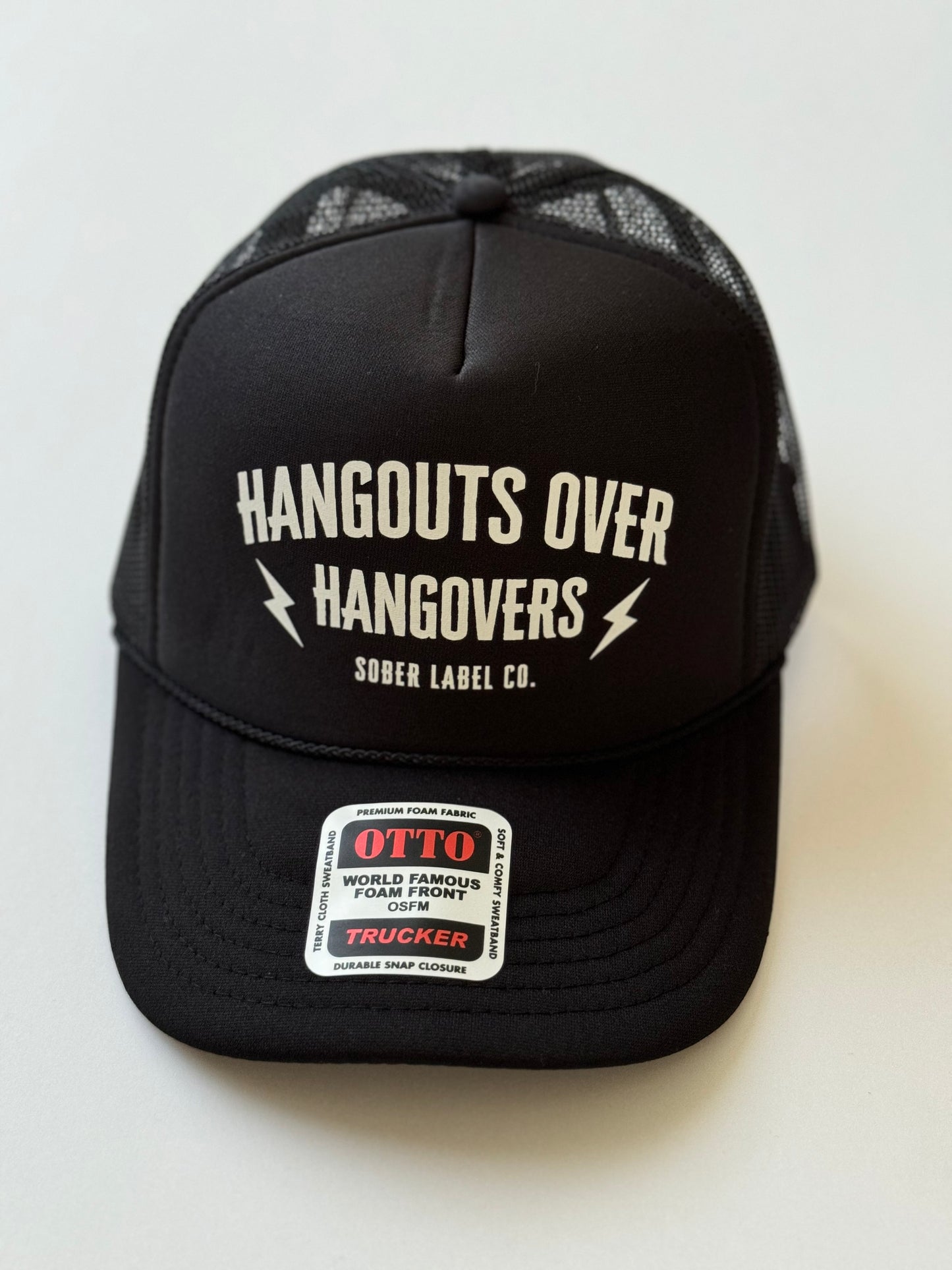 WOMENS HAT - BLACK HANGOUTS OVER HANGOVERS